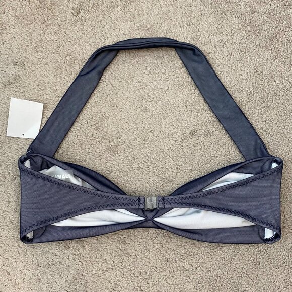 Norma Kamali Bill‎ Mesh Halter Bikini Top Navy Blue M - Picture 7 of 7